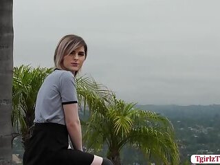 Cute Petite Transbabe Ella Hollywood sucks and fucks Stepdads bigcock