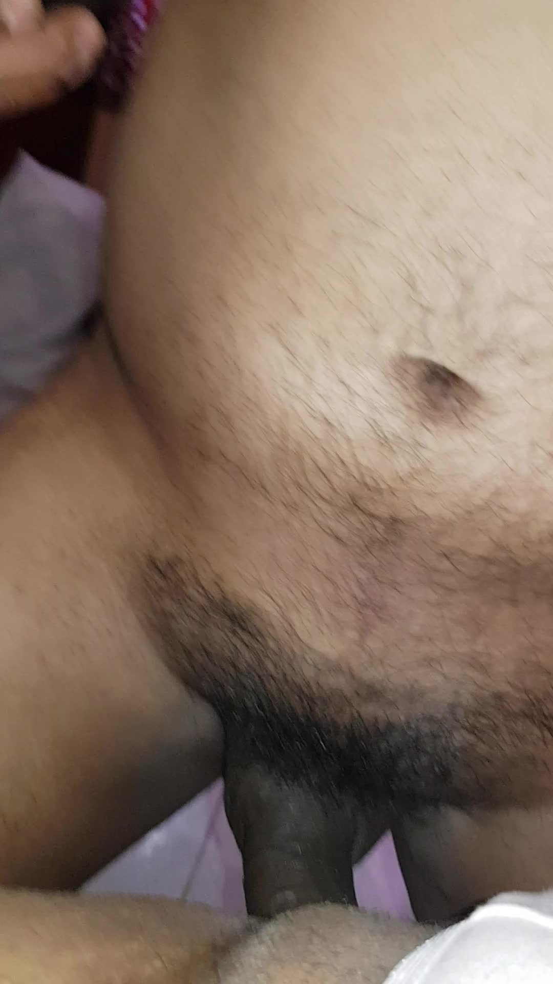 male puts my thong on one side and puts his cock in me without a condom