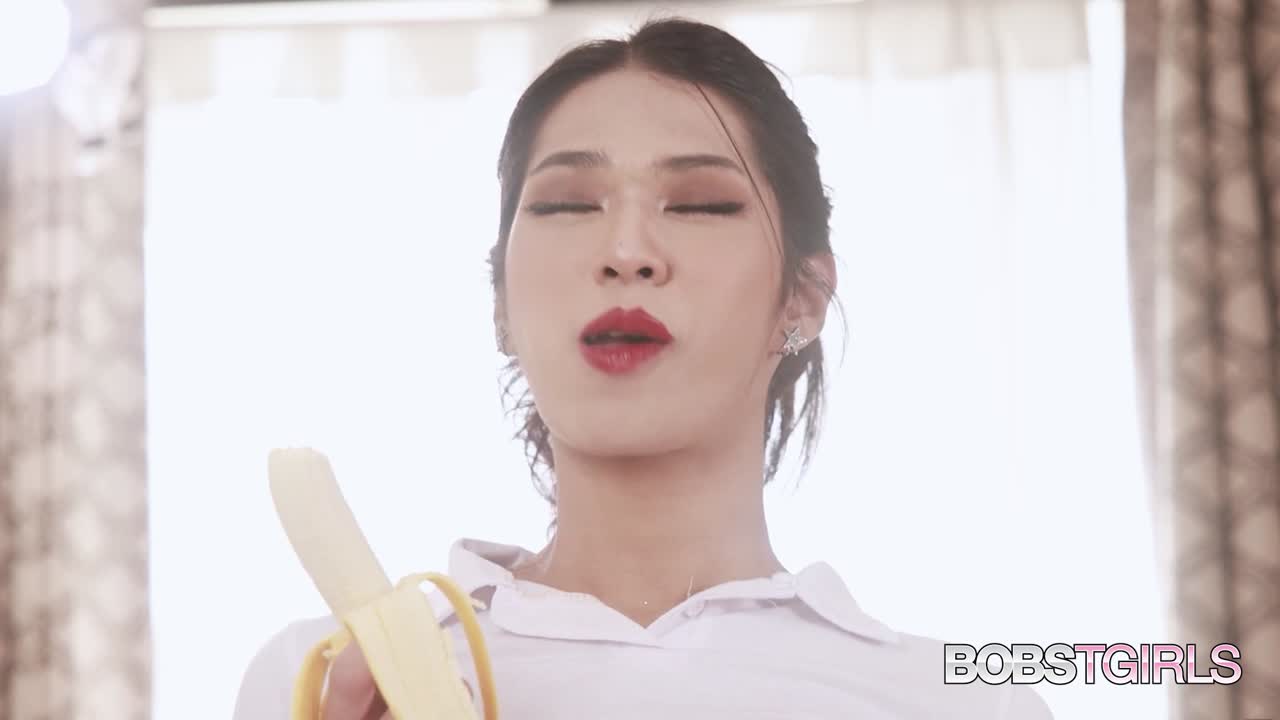 BOBSTGIRLS - Horny asian ladyboy with hard cock